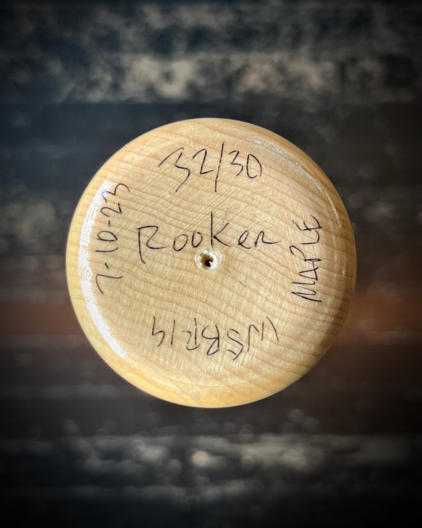 LTD ED WSBR19 PRO SIGNATURE WOOD BAT #1 (BRENT ROOKER MODEL)
