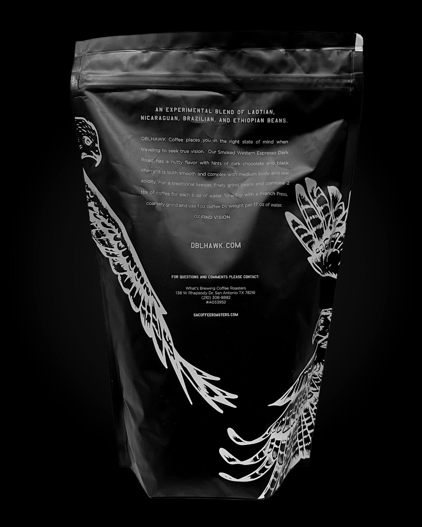 DBLHAWK Western Smoked Espresso - Whole Bean Coffee