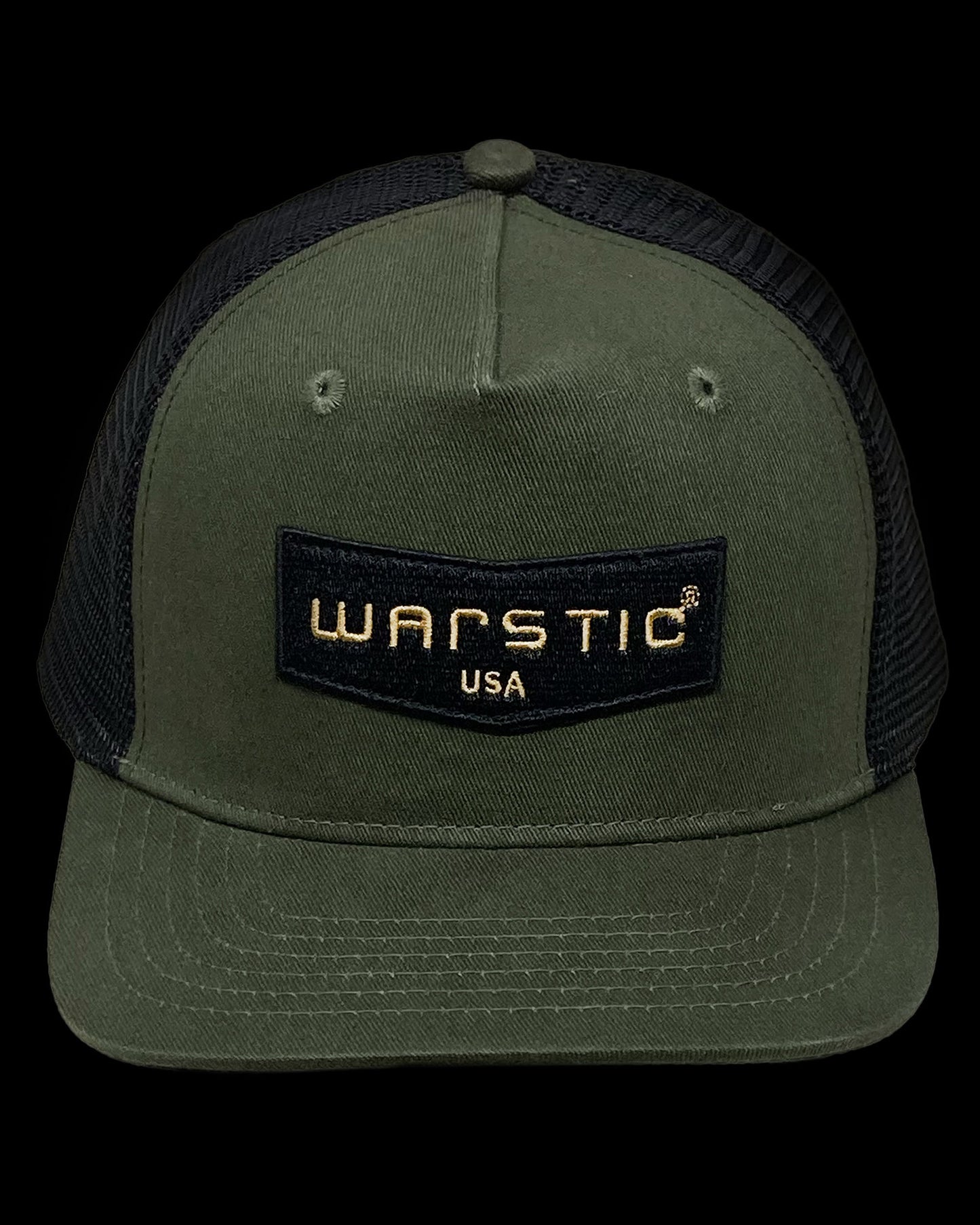 TRUCKER SNAPBACK ARMY GREEN/BLACK (CHEVRON)
