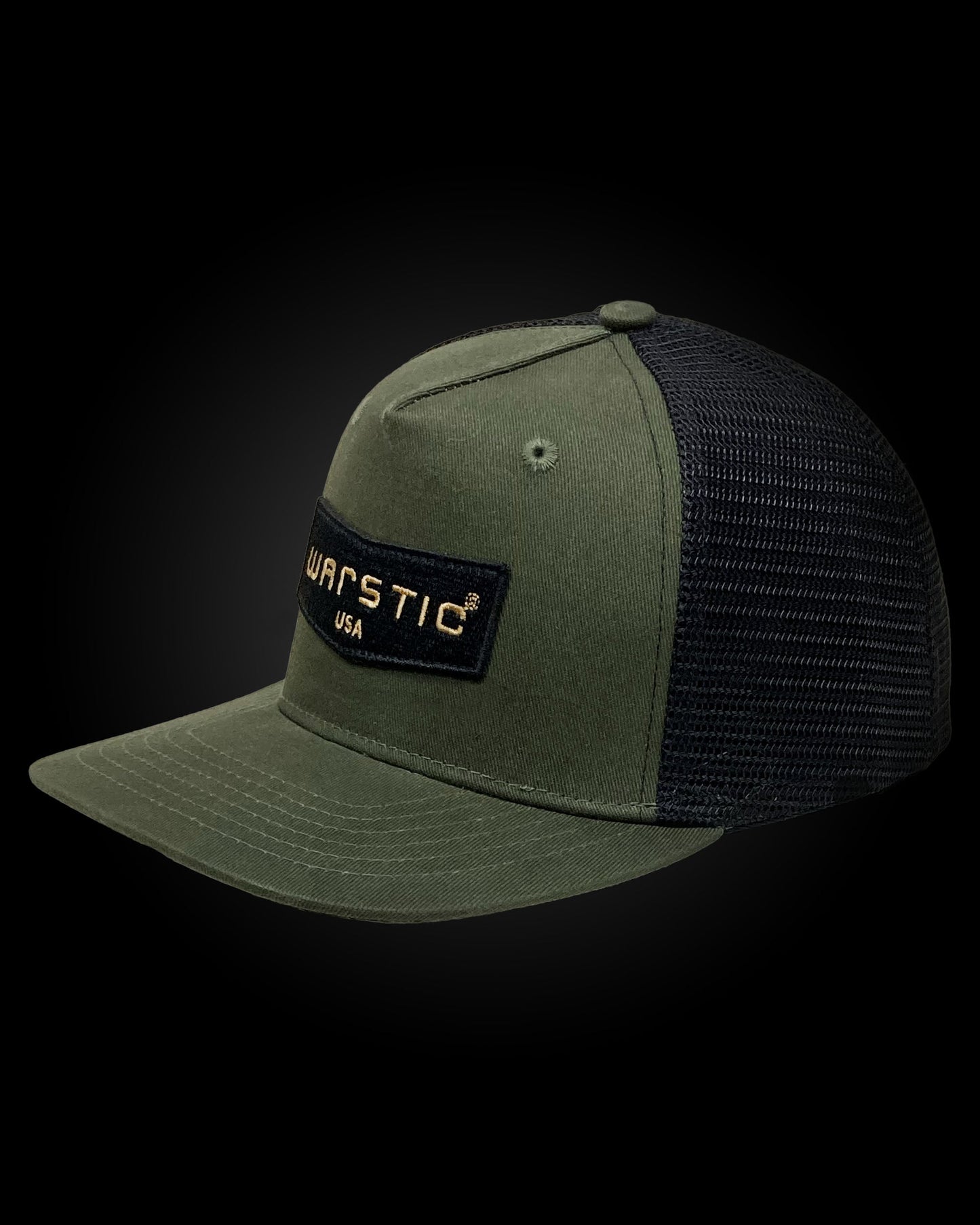 TRUCKER SNAPBACK ARMY GREEN/BLACK (CHEVRON)