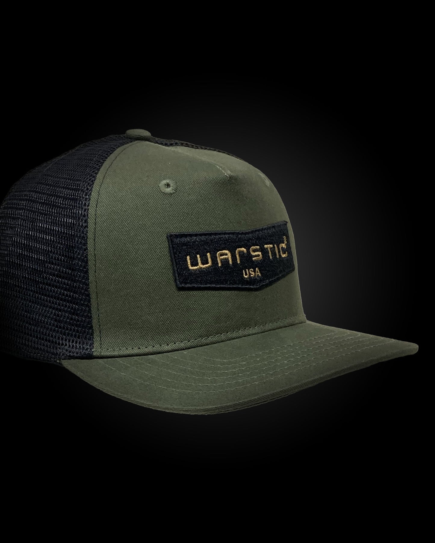 TRUCKER SNAPBACK ARMY GREEN/BLACK (CHEVRON)