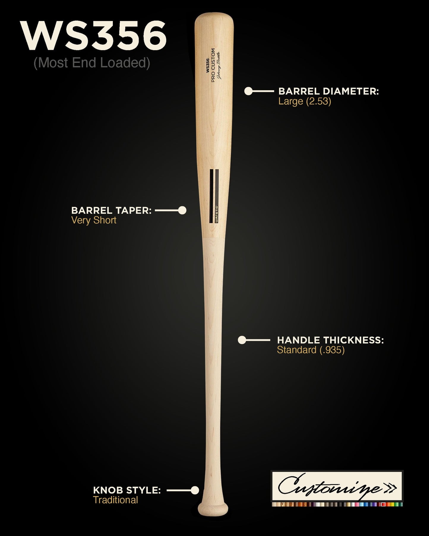 WS356 CUSTOM WOOD BAT