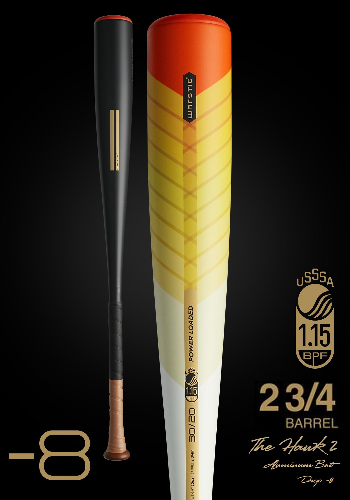 2020 HAWK2 LTD. EDITION FIRE TAIL USSSA METAL BASEBALL BAT