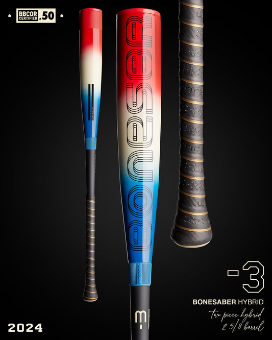2024 BONESABER HYBRID LONE STAR EDITION BBCOR METAL BASEBALL BAT