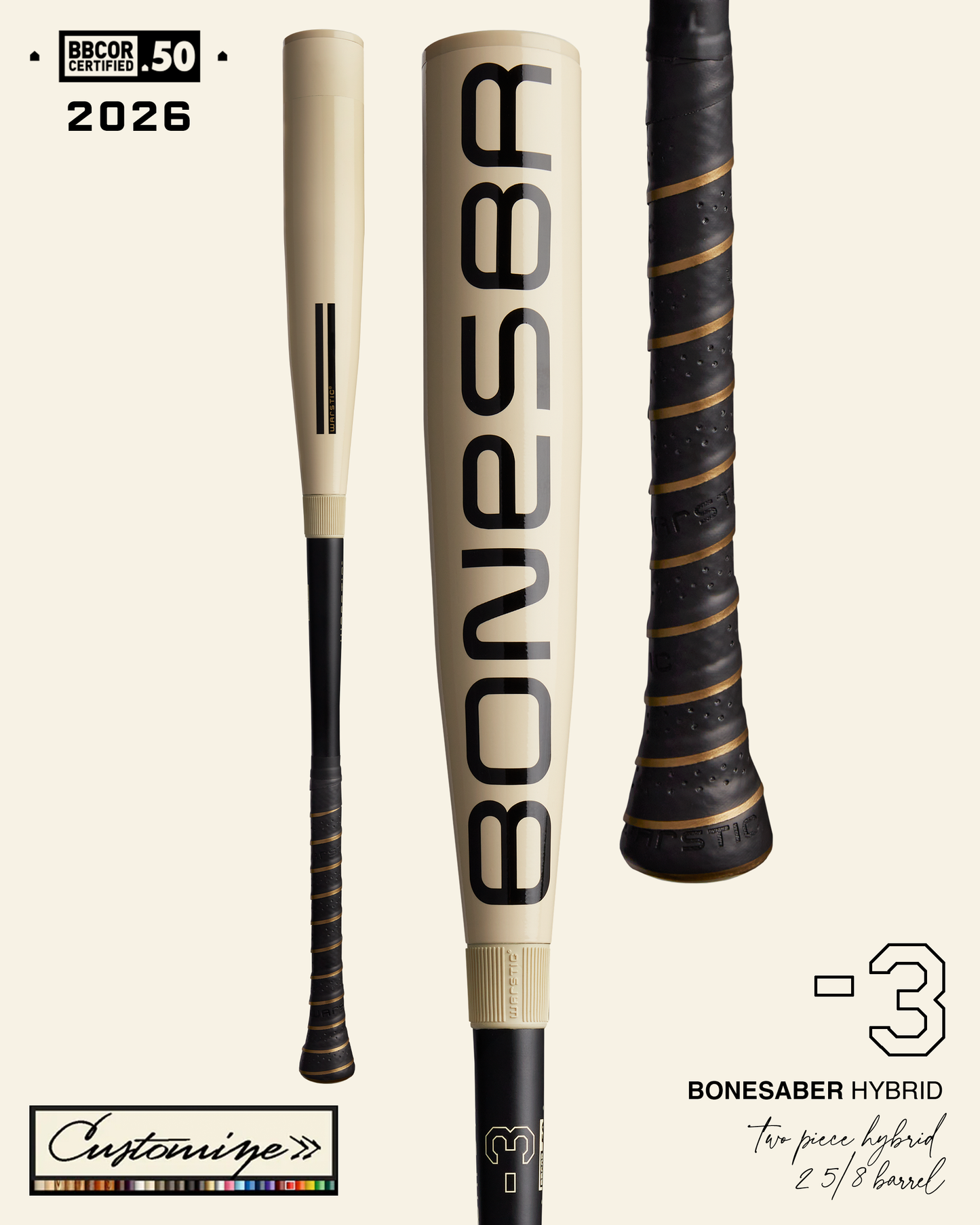 2026 CUSTOM BONESABER HYBRID BBCOR METAL BASEBALL BAT