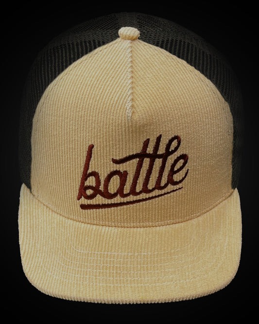 CORDUROY TRUCKER SNAPBACK KHAKI/TOBACCO (BATTLE)