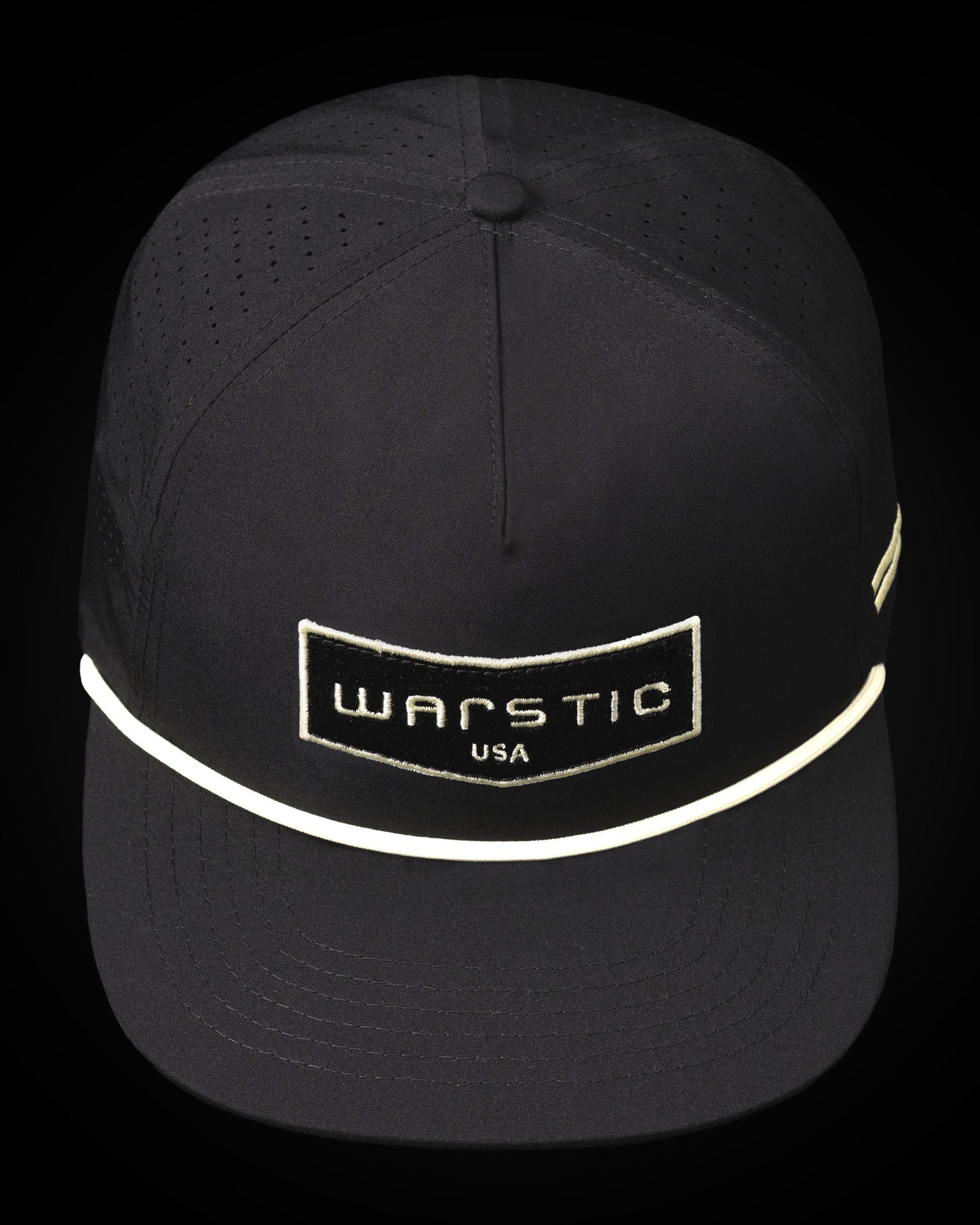 WARSTIC CHEVRON PATCH ROPE LIGHTWEIGHT SNAPBACK (BLACK)
