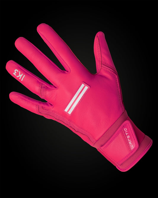 IK3 PRO CABRETTA LONG CUFF BATTING GLOVES "PINK"
