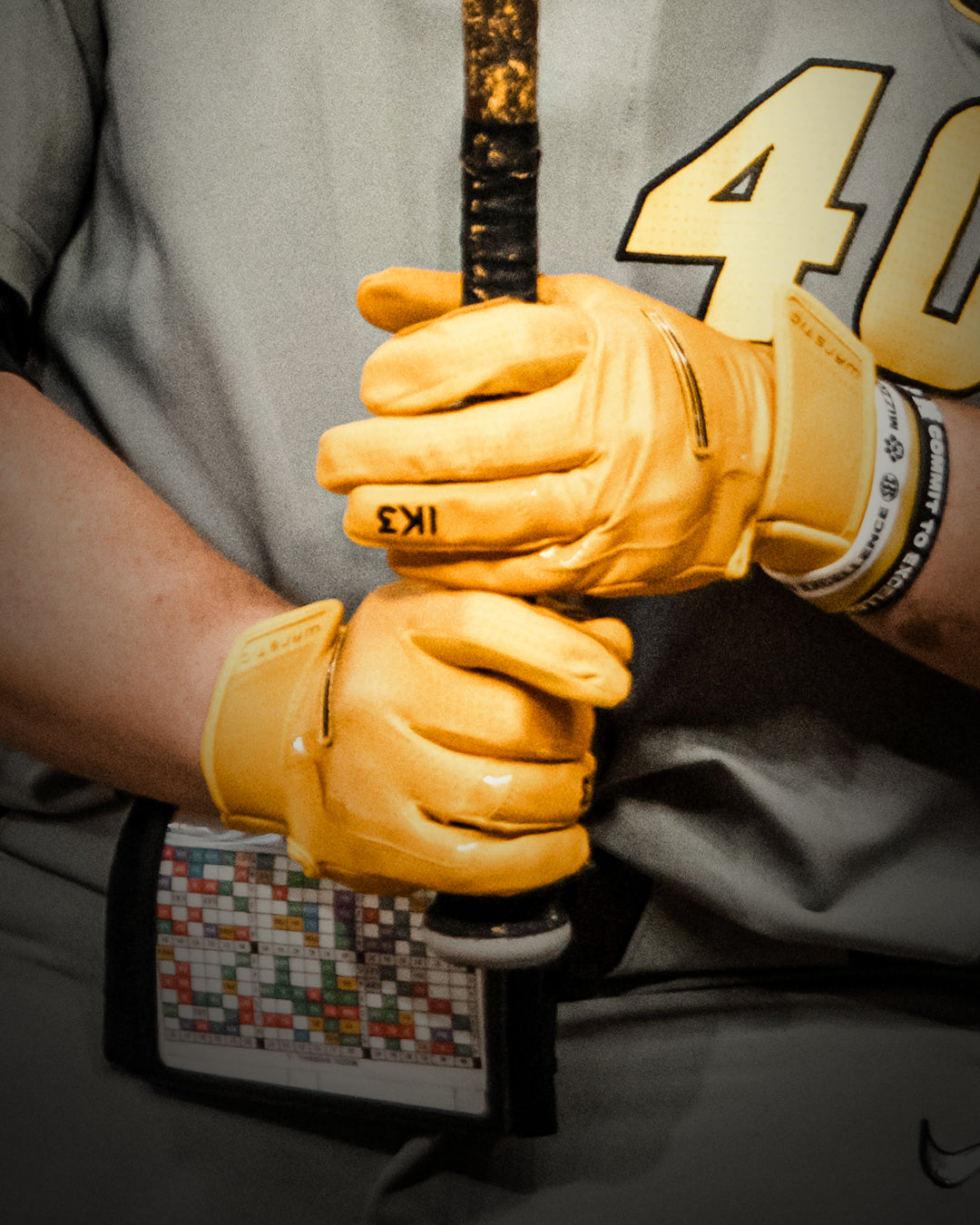 IK3 PRO SHORT CUFF BATTING GLOVES "ATHLETIC GOLD"