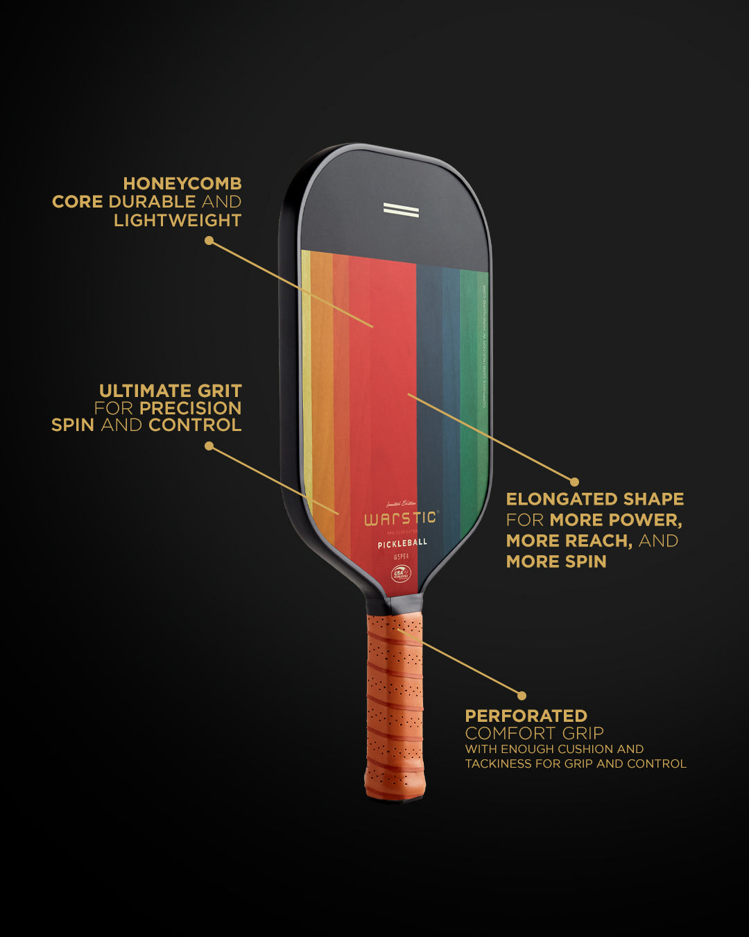WSPB4 PRO ELONGATED SHAPE | COMPOSITE SURFACE PICKLEBALL PADDLE - LTD ED WEST COAST