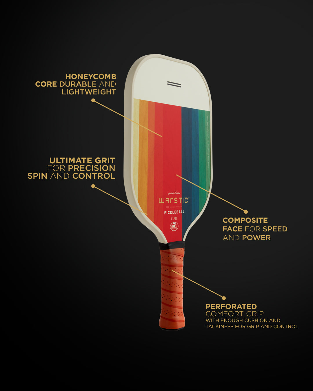 WSPB3 PRO STD ISSUE | STANDARD SHAPE | COMPOSITE SURFACE PICKLEBALL PADDLE - LTD ED WEST COAST