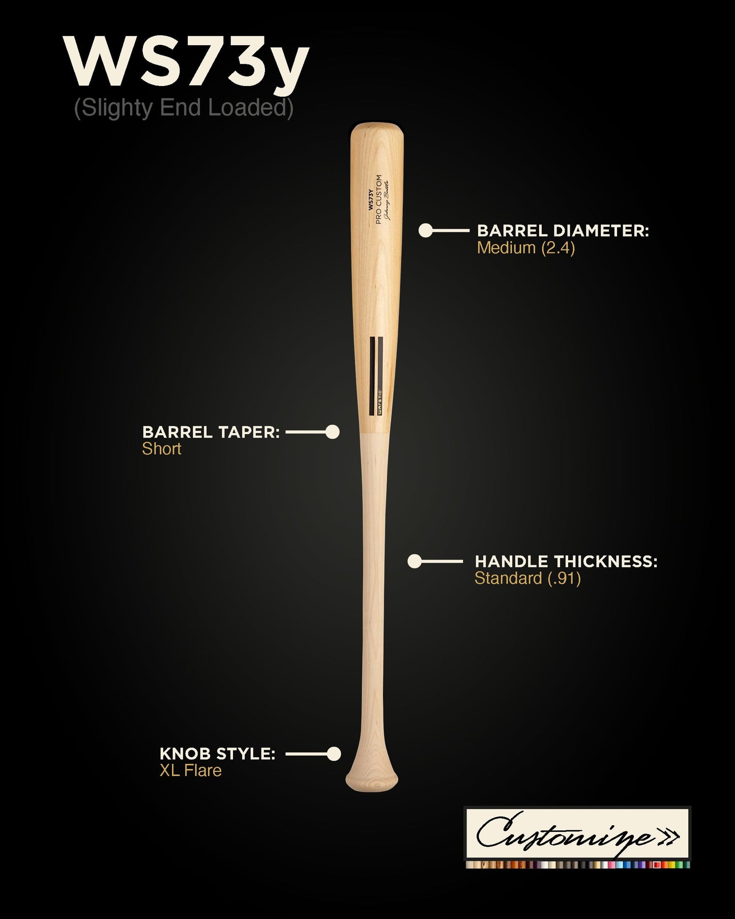 WS73Y YOUTH CUSTOM WOOD BAT