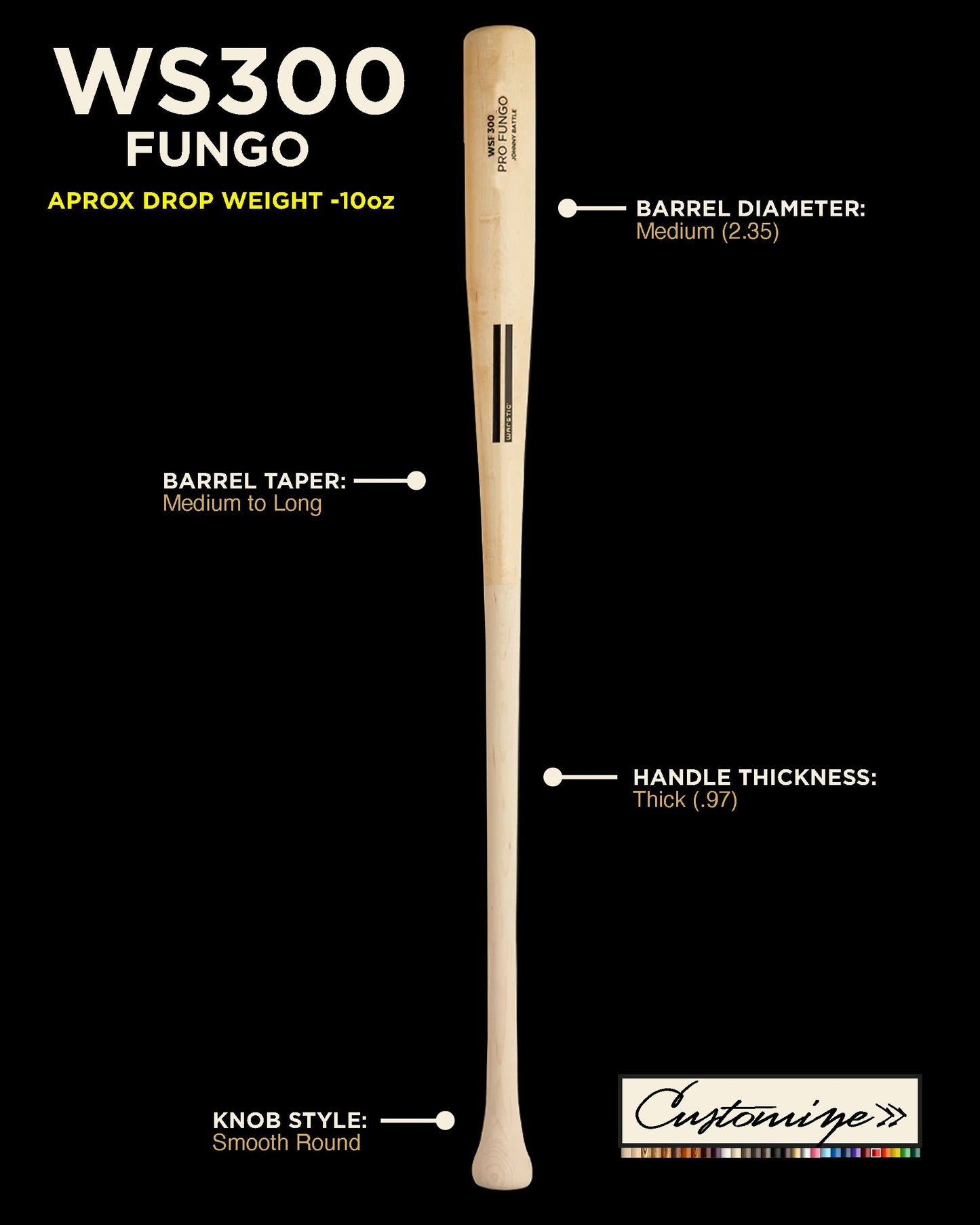 WSF300 PRO CUSTOM COACH'S WOOD FUNGO