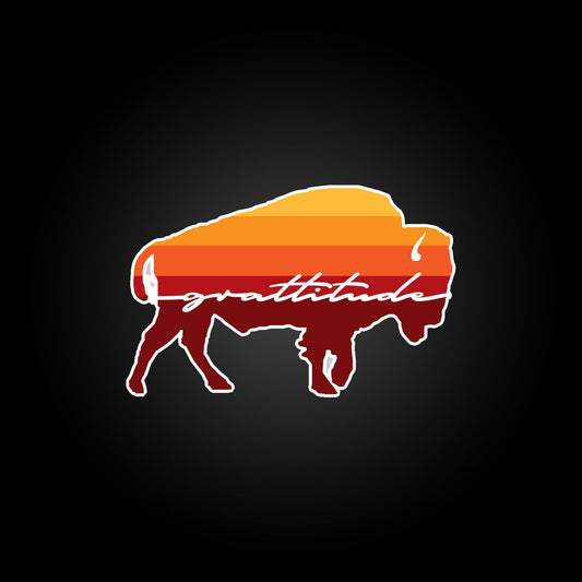 WAR BUFFALO GRATTITUDE STICKER