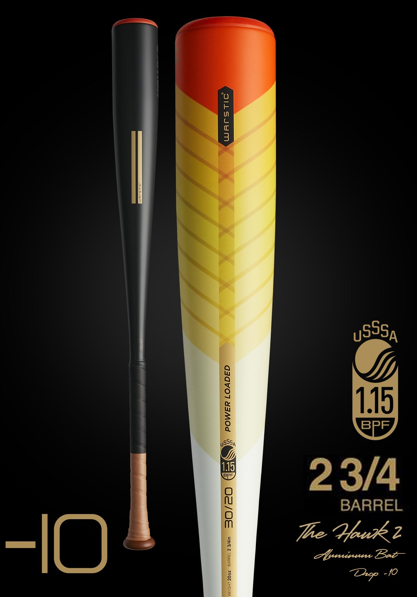 2020 HAWK2 LTD. EDITION FIRE TAIL USSSA METAL BASEBALL BAT